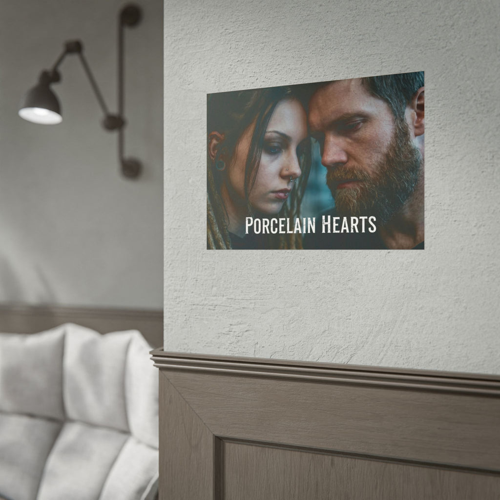 PORCELAIN HEARTS Poster - Moody Couple Portrait Rolled Art Print