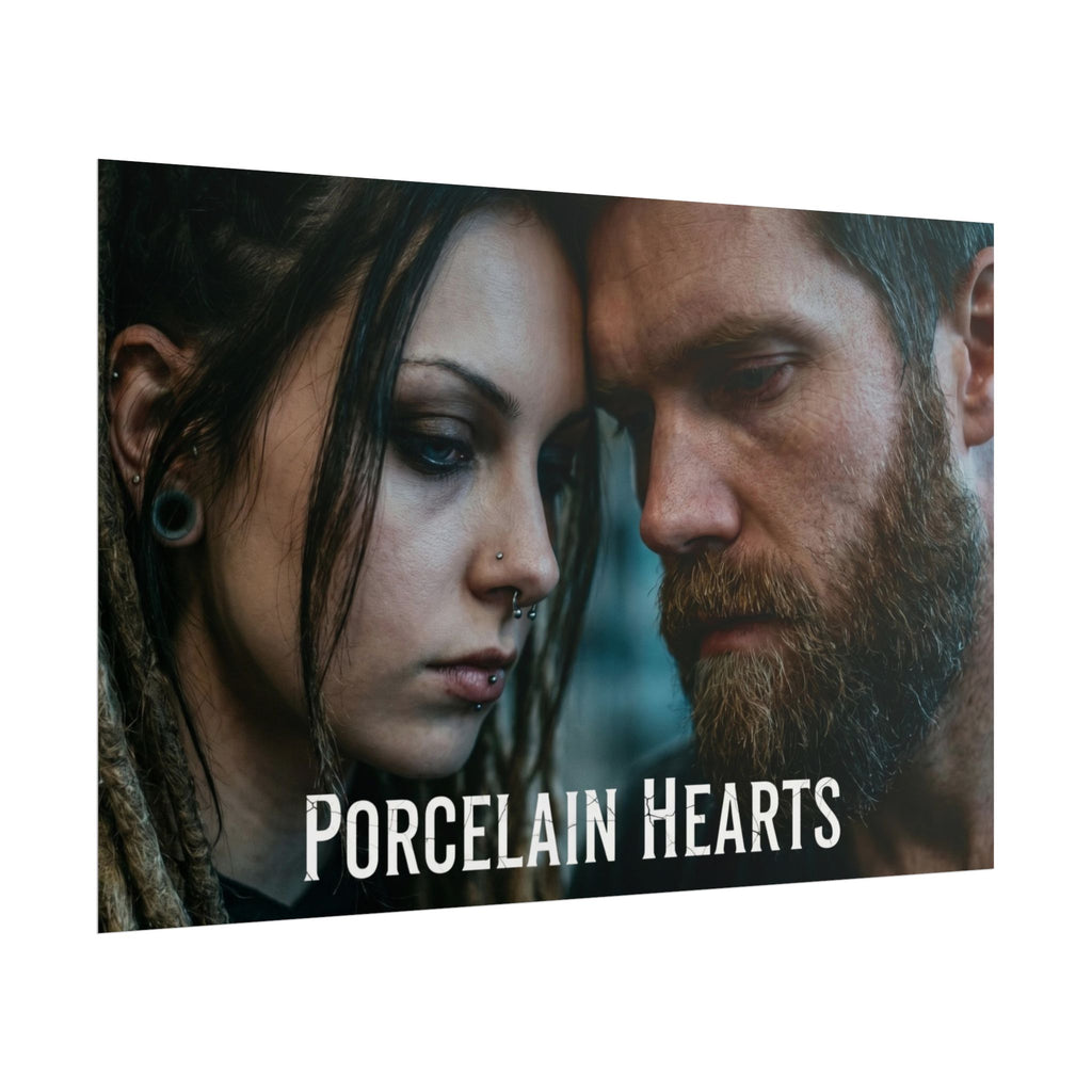 PORCELAIN HEARTS Poster - Moody Couple Portrait Rolled Art Print