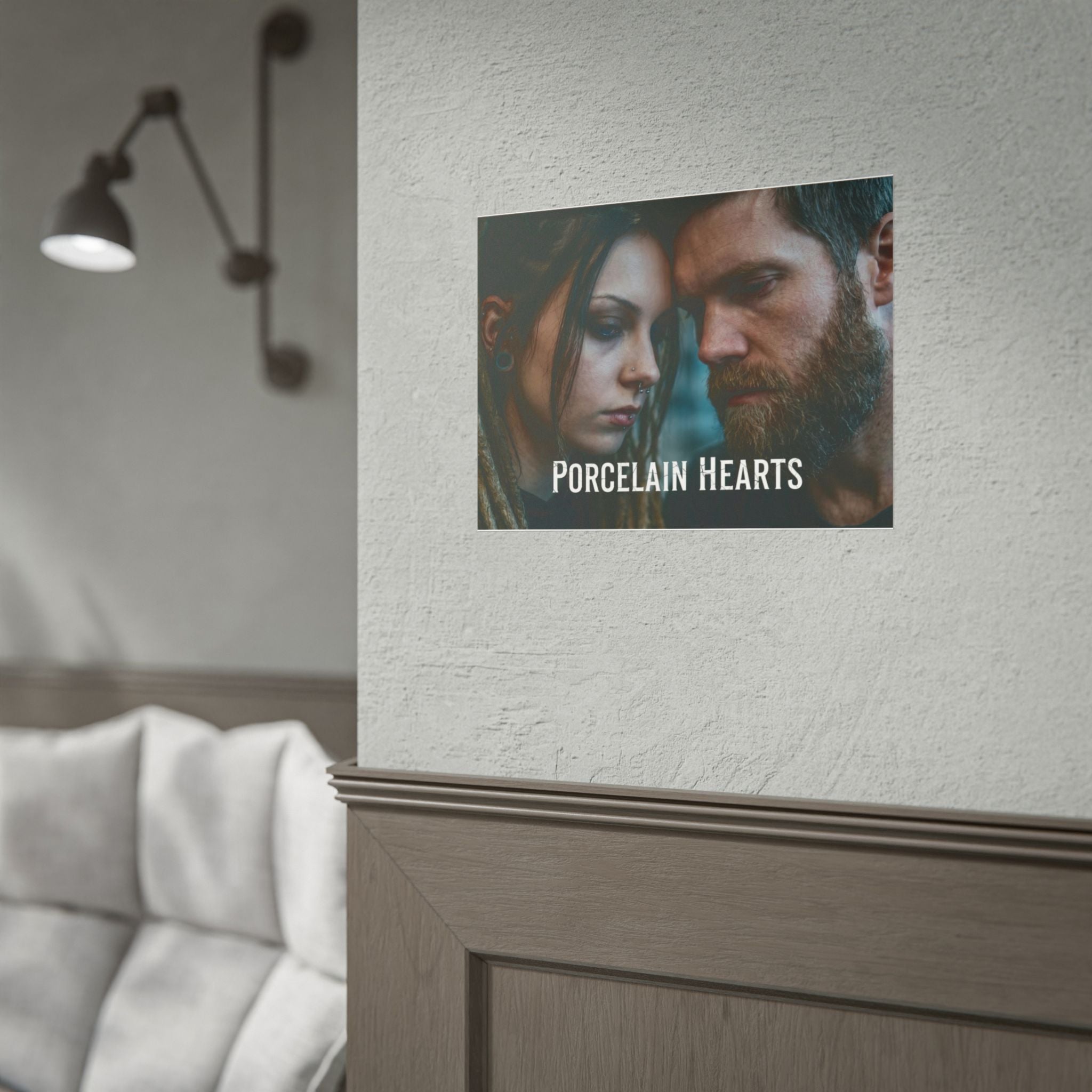 PORCELAIN HEARTS Poster - Moody Couple Portrait Rolled Art Print