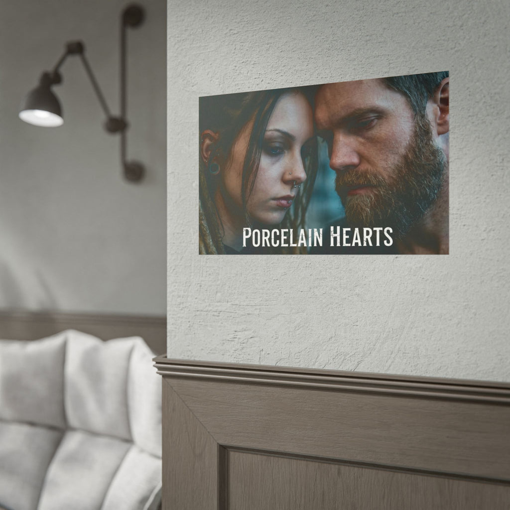 PORCELAIN HEARTS Poster - Moody Couple Portrait Rolled Art Print