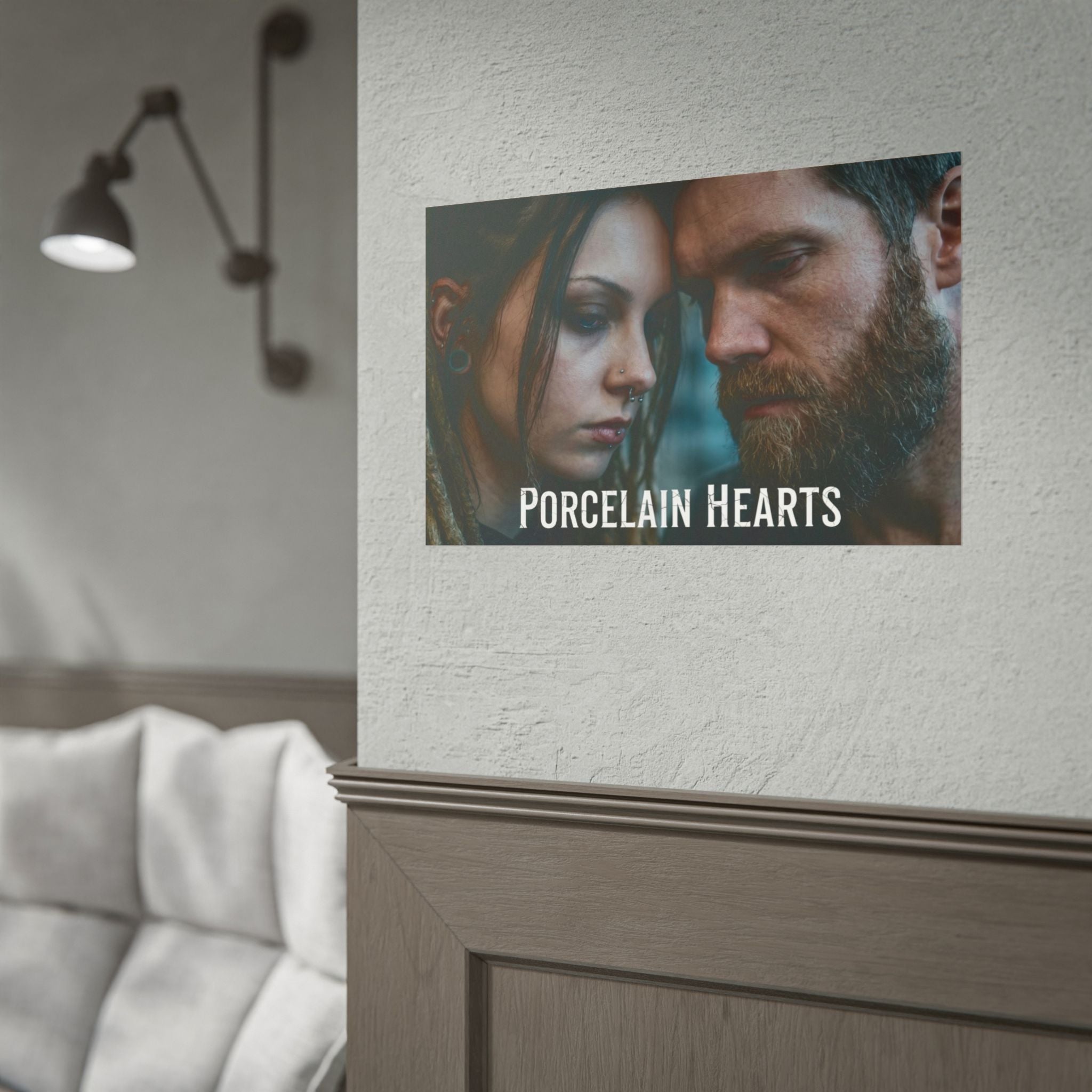 PORCELAIN HEARTS Poster - Moody Couple Portrait Rolled Art Print
